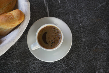 a cup of turkish coffee on table 