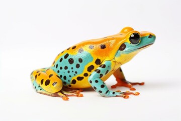 bright amphibian on pale backdrop. Generative AI