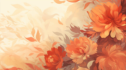 warm autumn floral simple background design