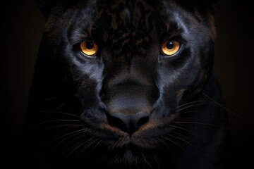 Black panther on black backdrop