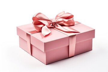 Obraz premium White background gift box opened with presents for Christmas or Valentine s Day wrapped paper spring decoration holiday concept