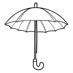 Umbrella SVG Black and White Illustration Art Generative AI.