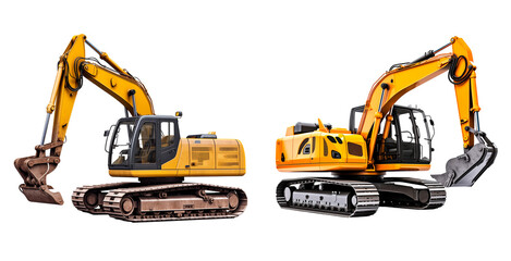 PNG Set of Excavator isolated on transparent background