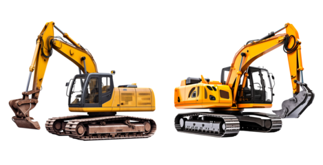 PNG Set of Excavator isolated on transparent background