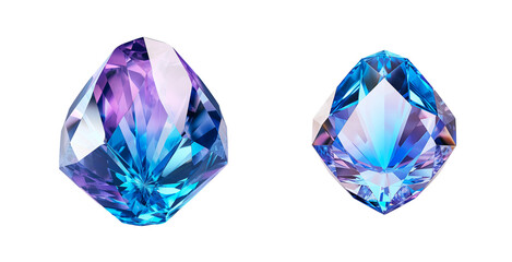 PNG Set of blue diamond isolated on transparent background
