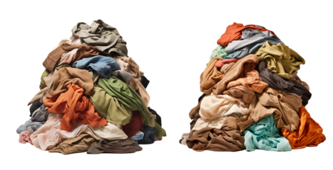 PNG Set of pile of dirty clothes isolated on transparent background