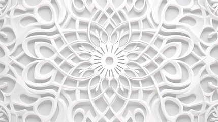 Fototapeta na wymiar a white and clear geometric background, in the style of orientalist imagery, matte background, limited color range, floral motifs, simplistic vector art, carving