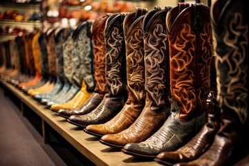 Boots for cowboys sold at a store