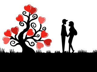 Valentine Couple Background for Decoration
