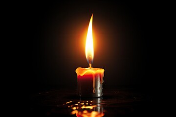 Fototapeta premium Bright candle light against a dark backdrop