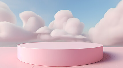 Podium, booth, stage, product background for displaying products, 3D rendering