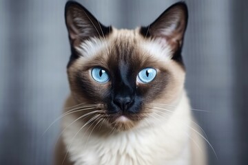 Siamese cat with lovely blue eyes receives good medical attention