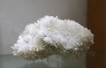Celestine mineral texture of crystals, citrine semigem geode crystals geological mineral isolated