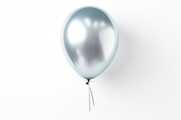 Silver helium balloon over white background for holidays birthday celebrations and decoration themes