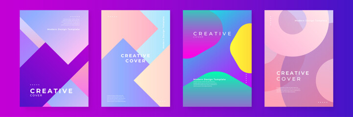 Colorful colourful vector flat creative design abstract shapes covers. Minimal brochure layout and modern geometric report business flyers poster template.