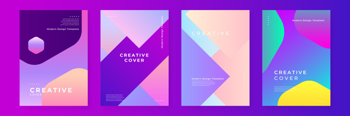 Fototapeta premium Colorful colourful vector abstract geometric business creative design cover. Minimal brochure layout and modern geometric report business flyers poster template.