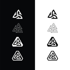 Geometric triangle letter a logo design