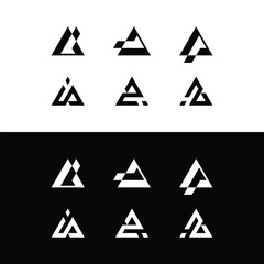 letter a Monogram triangle geometric logo design