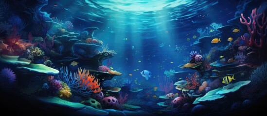 Fototapeta na wymiar Underwater marine life in the ocean.