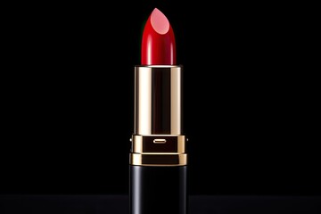 White background with red lipstick isolated