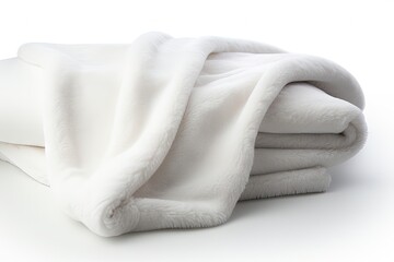 White blanket on a white background alone