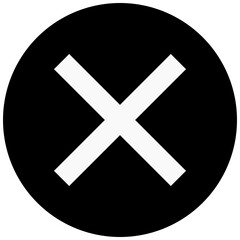 cross close icon on circle background