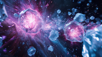 Abstract cosmic cells in a dynamic cluster.
