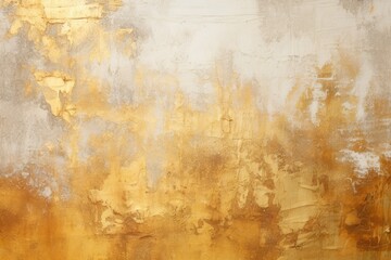 Abstract wall painting with oil and acrylic on canvas Gold bronze and beige tones create a textured background
