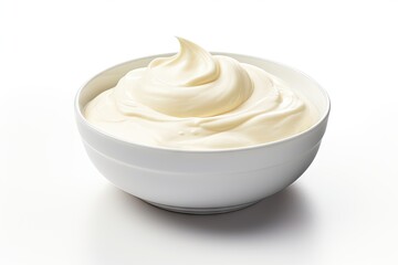 Cream bowl on white background