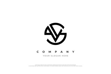 Initial Letter SV Logo or VS Logo Design