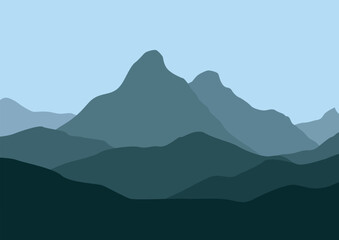 Landscape for wallpaper. Vector illustration in flat style.