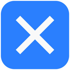 cross close icon on square background