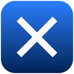 cross close icon on square background