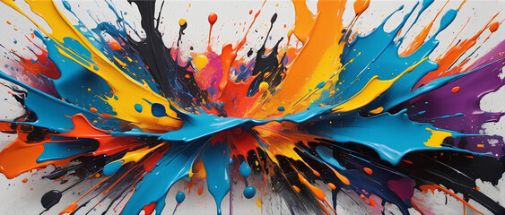 abstract expressionism style with bold abstract paint color splash, high quality