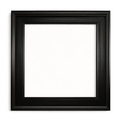 Lienzo en blanco vacío con marco decorativo negro sobre una maqueta de fondo blanco.
