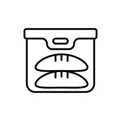 Food box outline icons, minimalist vector illustration ,simple transparent graphic element .Isolated on white background