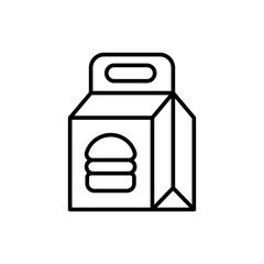 Food bag outline icons, minimalist vector illustration ,simple transparent graphic element .Isolated on white background