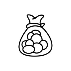 Food bag outline icons, minimalist vector illustration ,simple transparent graphic element .Isolated on white background