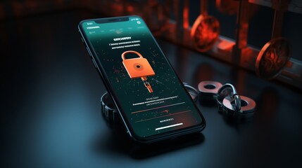 A mobile device with a secure password manager app, promoting the use of strong and unique passwords for financial accounts. - obrazy, fototapety, plakaty