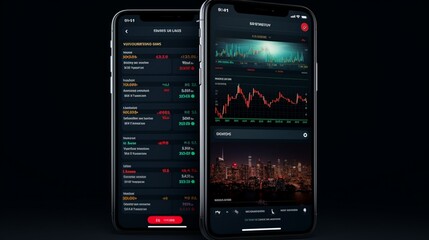 A mobile trading app interface, allowing professionals to manage portfolios on the go with ease.