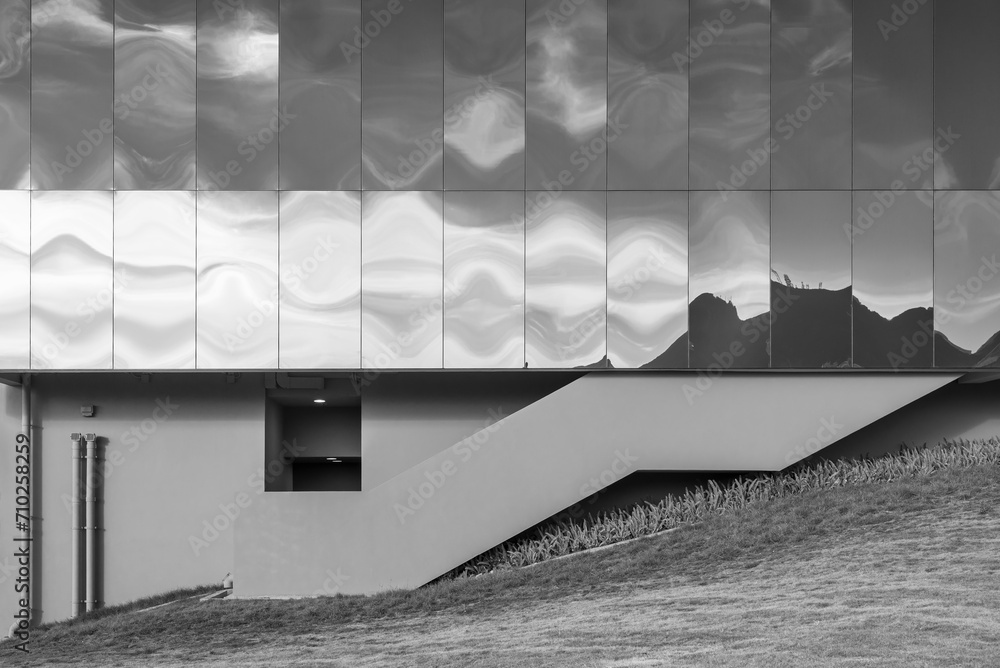 Poster exterior of modern architecture. building abstract background