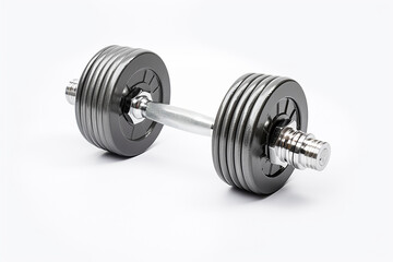 Fototapeta na wymiar Generative AI Image of Iron Dumbbell for Muscle Exercise in Gym