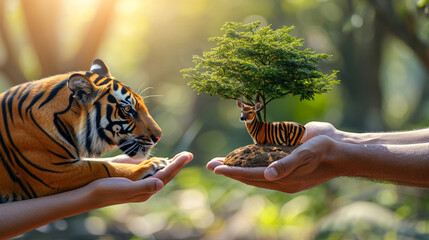 tiger in the hand