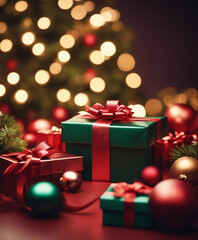 Fototapeta na wymiar Colorful Christmas gift boxes Boxing day