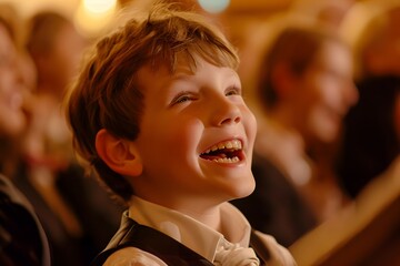 A Little Boy Experiencing the Delight of a Live Theater Performance