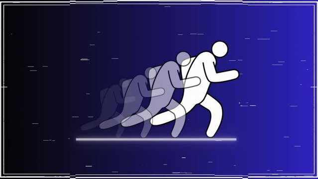Animation of a person running and the effect following her behind