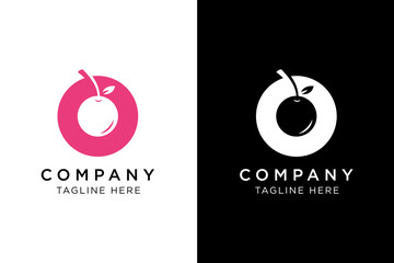 simple cherry fruit icon logo