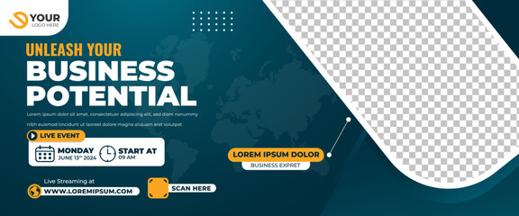 Horizontal banner template for webinar promotion