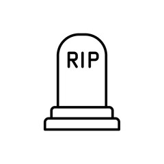 Tombstone outline icons, funeral minimalist vector illustration ,simple transparent graphic element .Isolated on white background