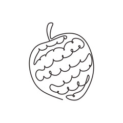 Strawberry continuous one line drawing. Single outline organic nature food. Vector illustration isolated. Minimalist design handdrawn.